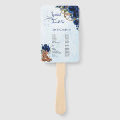 Quinceañera XV 15 Koninklijk Blauwe Bloem Charro P Handwaaier (Voorkant)