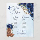 Quinceañera XV 15 Royal Blue Floral Charro Padrino (Achterkant)