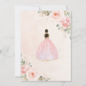 Quinceañera XV Blush Roze Bloemen Bruin Prinses Kaart (Achterkant)