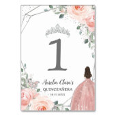 Quinceañera XV Verjaardag Blush Roze Bloemen Prins Kaart (Achterkant)