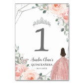 Quinceañera XV Verjaardag Blush Roze Bloemen Prins Kaart (Voorkant)