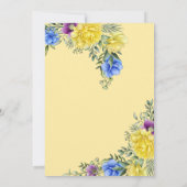 Quinceañera Yellow Dress heldere bloemen Kaart (Achterkant)