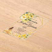 Quinceanera yellow gold acryl uitnodigingen (Laagn)