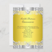 Quinceanera Yellow Silver Diamond Tiara 15de parti Kaart (Achterkant)