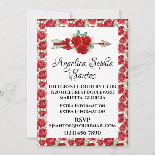 Quinceanera - Zie Achteruitnodiging Kaart (Achterkant)