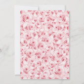 Quinceanera Zilver Wit Roze Bloemen Tweeling Kaart (Achterkant)