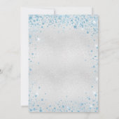 Quinceanera zilverblauwe glitter kaart (Achterkant)