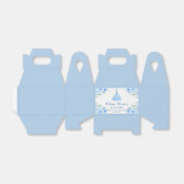 Quinceanera zilveren blauwe bloemjurk bedankdoosjes (Uitgevouwen)