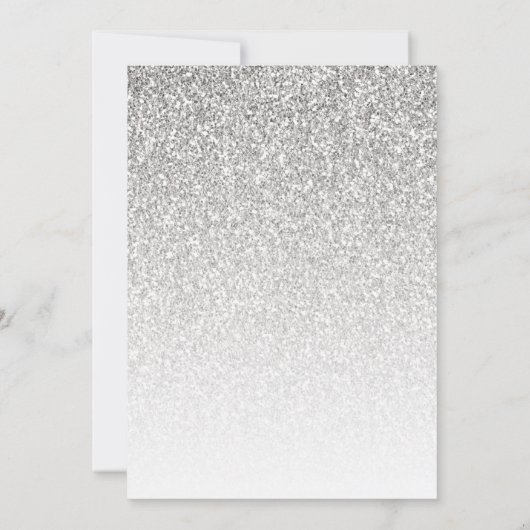 Quinceañera zilveren glitter 15e verjaardag kaart (Achterkant)