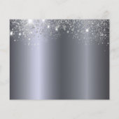 Quinceanera zilveren glitter budget save the date flyer (Achterkant)