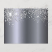 Quinceanera zilveren glitter save the date (Achterkant)