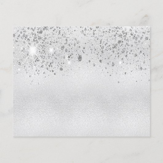 Quinceanera zilveren glitter save the date kaart (Achterkant)