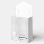 Quinceanera zilveren jurk bedankt bedankdoosjes (Geopend)
