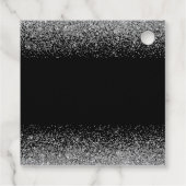 Quinceanera zilveren jurk faux glitter bedankjes labels (Achterkant)