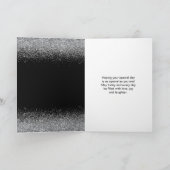 Quinceanera zilveren jurk faux glitter kaart (Binnen)