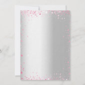 Quinceanera zilveren roze sparkles jurk luxe kaart (Achterkant)