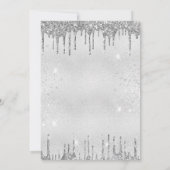 Quinceanera zilverglitterelegant kaart (Achterkant)