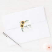 Quinceanera Zonnebloem Eucalyptus 15e Verjaardag Vierkante Sticker (Envelop)