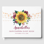 Quinceanera Zonnebloemlichten Bloemen Verjaardag Gastenboek (Voorkant)