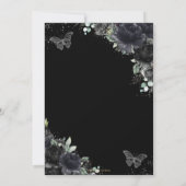 Quinceañera Zwart Bloemen Rozen Prinses Zilver Kaart (Achterkant)