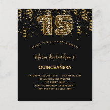 Quinceanera zwart goud luipaard print