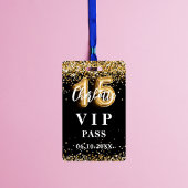 Quinceanera zwart goud vip party pass badge