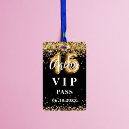 Quinceanera zwart goud vip party pass badge
