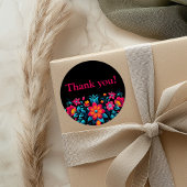 Quinceanera Zwart Mexicaanse Fiesta Dank u Ronde Sticker