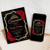 Quinceanera - Zwart Rood Goud Kaart