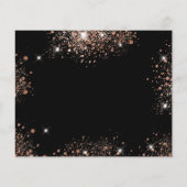 Quinceanera zwart roos goud save the date kaart (Achterkant)