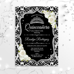 Quinceanera - Zwart Wit Zilver Kaart