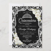 Quinceanera - Zwart Wit Zilver Kaart (Voorkant)