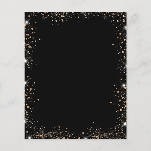 Quinceanera zwarte goudballonvaarzen flyer (Achterkant)