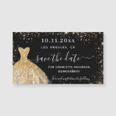 Quinceanera zwarte gouden jurk met de datummagneet (Voorkant)