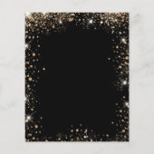 Quinceanera zwarte goudjurk, bloemuitnodiging flyer (Achterkant)