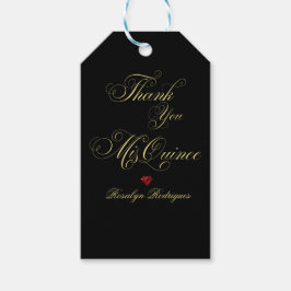 Quinceanera - Zwarte Rode Diamant Cadeaulabel