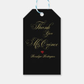 Quinceanera - Zwarte Rode Diamant Cadeaulabel (Achterkant)