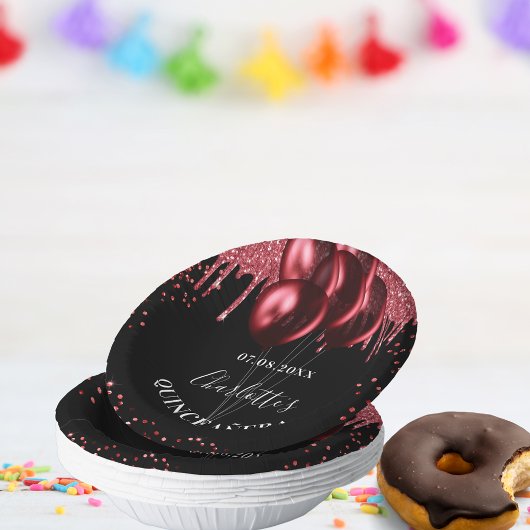 Quinceanera zwarte rode glitter ballonnen papieren kommen