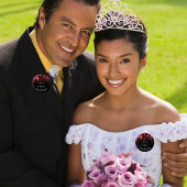 Quinceanera zwarte rode glitter ballonnen ronde button 3,2 cm