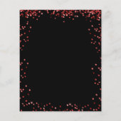 Quinceanera zwarte rode glitter flyer (Achterkant)