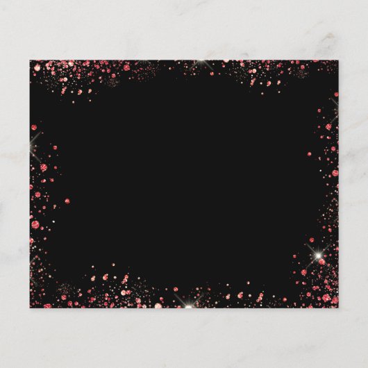 Quinceanera zwarte rode jurk bespaart de datum flyer (Achterkant)