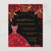 Quinceanera zwarte rode jurk flyer (Voorkant)