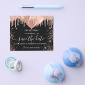 Quinceanera zwarte roos gouden budget save the dat flyer (Enkel)