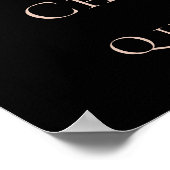 Quinceanera zwarte roos gouden fotosterren welkom poster (Hoek)