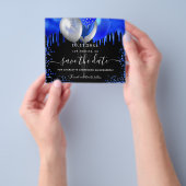 Quinceanera zwarte royal blue budget, behalve datu flyer (Hand)