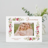 Quinceañeras Sisters Spanish Whimsical Typography  Folie Uitnodiging (Staand Voorkant)