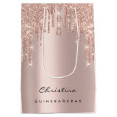 Quinceañeras Sweet 16th 15th Bridal Sparkly Favor Medium Cadeauzakje (Achterkant)