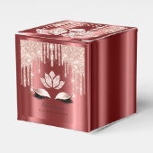 Quinceañeras Sweet 16th Bridal Roos Burgundy Bedankdoosjes (Voorkant Zijde)