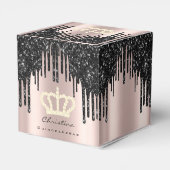 Quinceañeras Sweet 16th Bridal Roos Crown Black Bedankdoosjes (Achterkant)