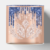 Quinceañeras Sweet 16th Bridal Roos Drip BlueNavy Bedankdoosjes (Bovenkant)